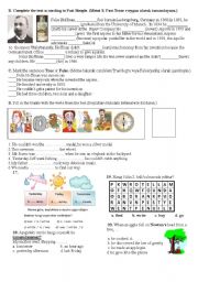 English Worksheet: 7th grade 2nd term 1st exam(part 2 of 2)