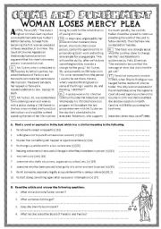 English Worksheet: Crime and Punishment - The Death Penalty