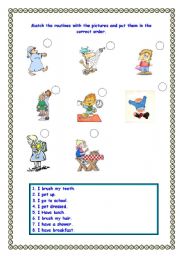 English worksheet: ROUTINES