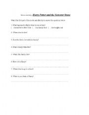 English worksheet: Harry Potter and the sorcerer stone movie