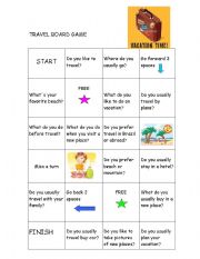 English Worksheet: Board game about traveling 