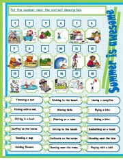 English Worksheet: Summer is awesome!