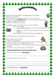 English Worksheet: Deforestation
