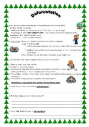 English Worksheet: Deforestation