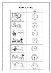 English Worksheet: daily routine