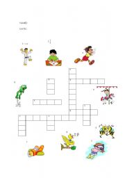 English Worksheet: ACTION VERBS- CROSSWORDS