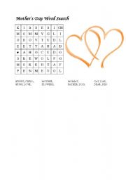 English Worksheet: mothers-day-crossword