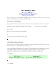 English Worksheet: REPORTED SPEECH