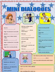 English Worksheet: MINI  CONVERSATION