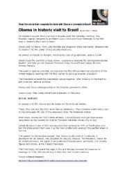 English Worksheet: Obama in Brazil