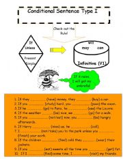 English Worksheet: Conditionals Type I