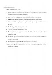 English worksheet: reading text-put the sentences in order