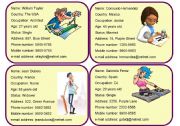 English Worksheet: Personal Information Cards 1/4