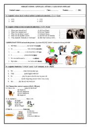 English Worksheet: an exam for 7th grade
