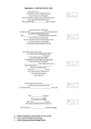 English Worksheet: First day of my life