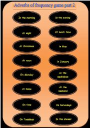 English Worksheet: Adverbs of frequency game (speaking cards) part II
