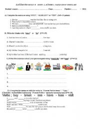 English Worksheet: an exam for 8th grades