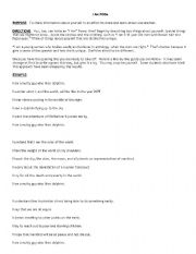 English Worksheet: I Am Poem