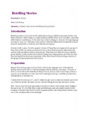 English Worksheet: Retelling stories for oral fluency