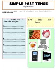 English worksheet: simple past