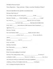 English worksheet: Conversation and grammar recognition