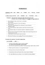 English Worksheet: so too either neither