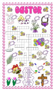 English Worksheet: Easter puzzle & number the pictures