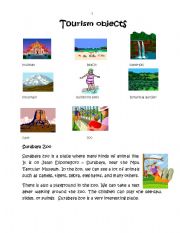 English Worksheet: Tourism Objects