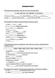 English Worksheet: Present Simple and Present Continuous