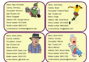 English Worksheet: Personal Information Cards 2/4