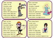 English Worksheet: Personal Information Cards 4/4