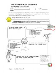 English Worksheet: DESCRIBING PEOPLE AND PLACES