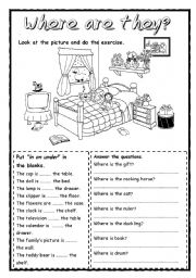 English Worksheet: Where are they?