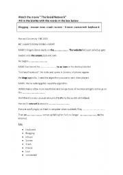 the social network worksheet