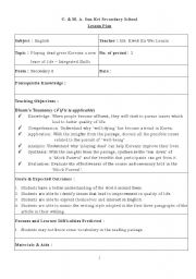 English worksheet: Lesson Plan for reading - Mock Funeral