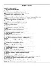 English Worksheet: writing practice