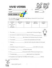 English Worksheet: Action words and verbs 