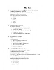English Worksheet: Test for Gerund Infinitive and Vocabulary