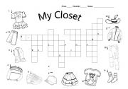 English Worksheet: My Closet