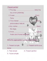 English worksheet: present perfect