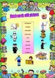 English Worksheet: matching words  with pictures 