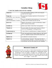 English Worksheet: Canadian Slang