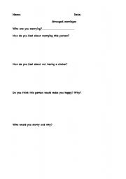 English Worksheet: weddings