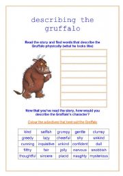 describing the gruffalo