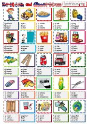 English Worksheet: British or American - multiple choice (B&W + KEY included)