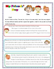 English Worksheet: My friends day
