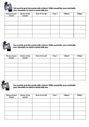 English Worksheet: Inviting to the movies Part 2 ( Cards 2)