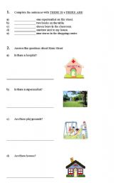 English Worksheet: There is There are