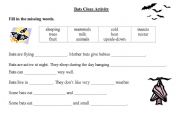 English worksheet: Bats cloze activity