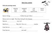 English Worksheet: Bats cloze activity